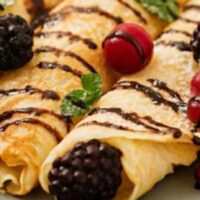 Cream cheese, cinnamon, fried in butter.